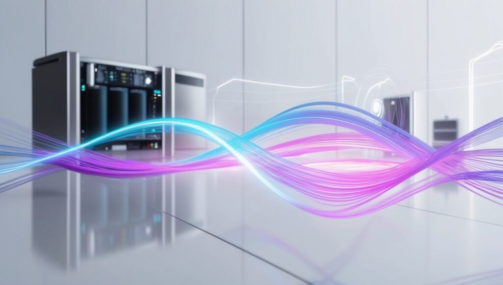 AI cleaning and enhancing audio waves