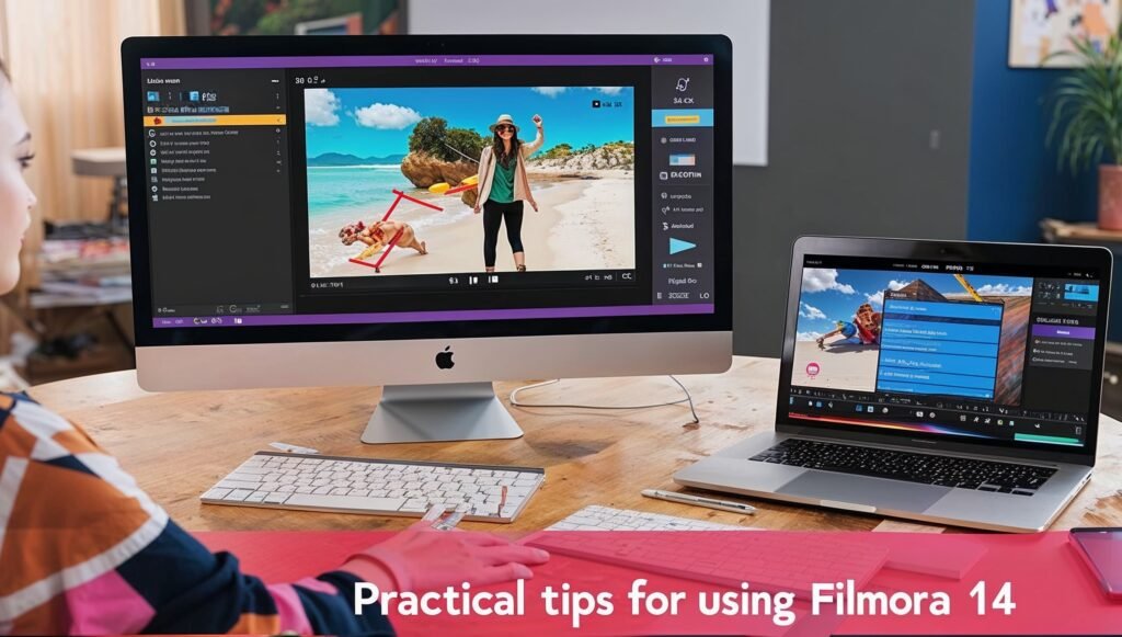 Using Filmora 14 to edit a travel vlog with motion tracking and effects