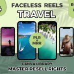 144 Editable Faceless Travel Reels – Canva Templates with PLR MRR License