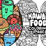 30 Kawaii food coloring pages bundle for kids & adults