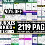 2119 pages kids activity coloring bundle KDP