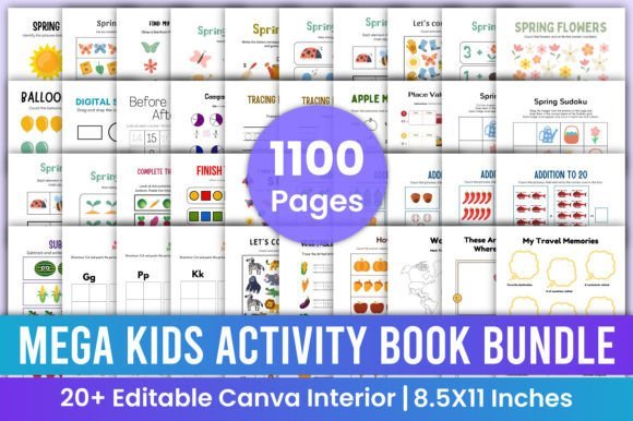 Mega kids editable activity book bundle for KDP