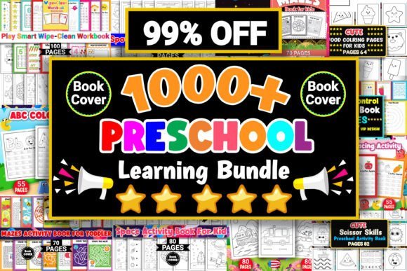 Preschool learning activity book bundle for KDP – 1000+ pages