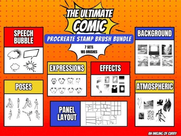 Ultimate Procreate Comic Brush Bundle – 7 Brushsets for iPad