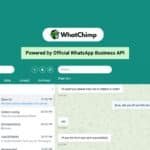 WhatChimp dashboard with WhatsApp campaigns and chatbot tools