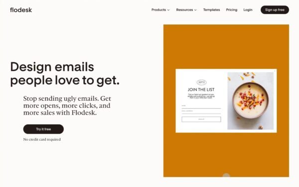 Flat-rate Flodesk unlimited email subscription with automation tools, email builder, and AI-powered campaigns